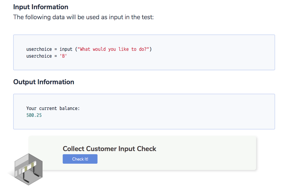 sections 1. Collect customer input 2. Calculate the ending balance 3. Display