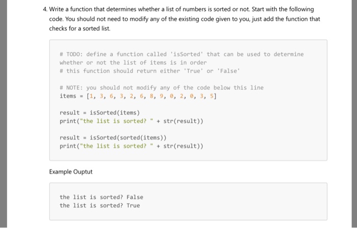  4 Write a function that determines whether a list of numbers
