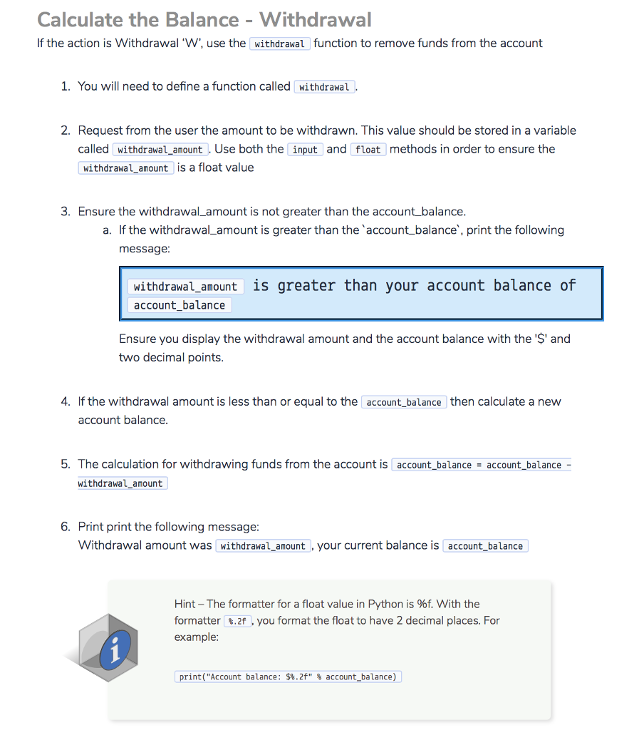 Beginning Balance: 500.50 Deposit Amount: 200 Withdrawal Amount 100