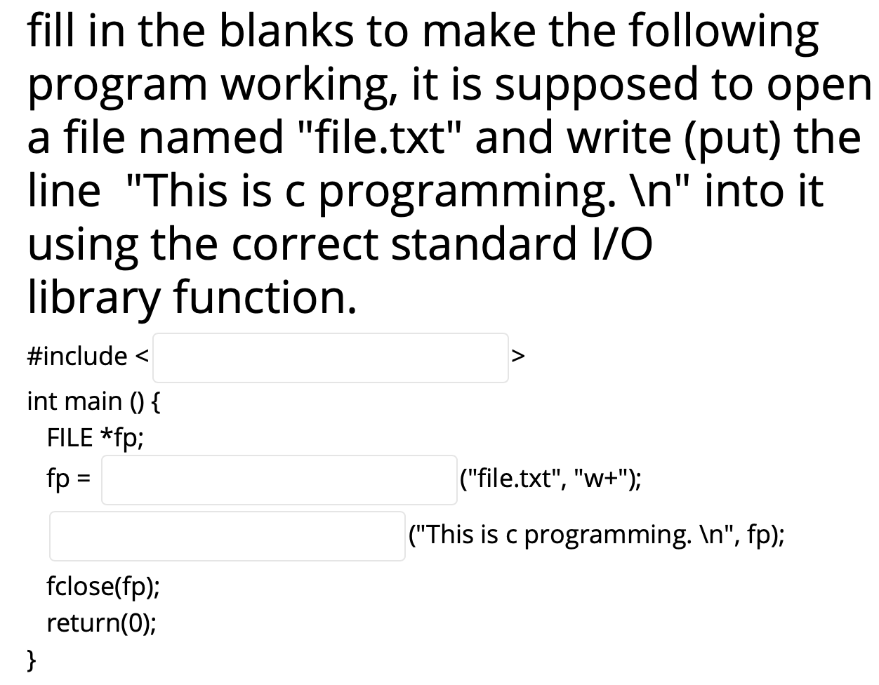 returned using list function (Is): Is fill in the blanks to make