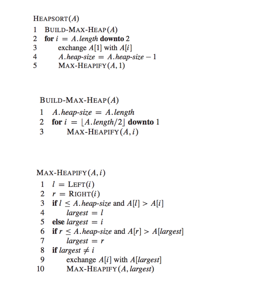 Java Programming - Algorithms I created code to run heapSort and recorded