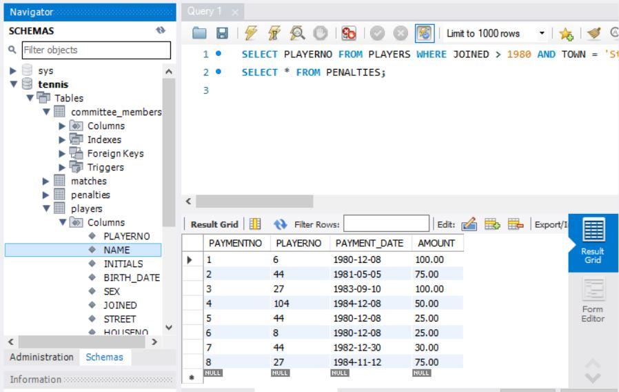 I need a statement for MySQL workbench to replace column 'PLAYERNO' with