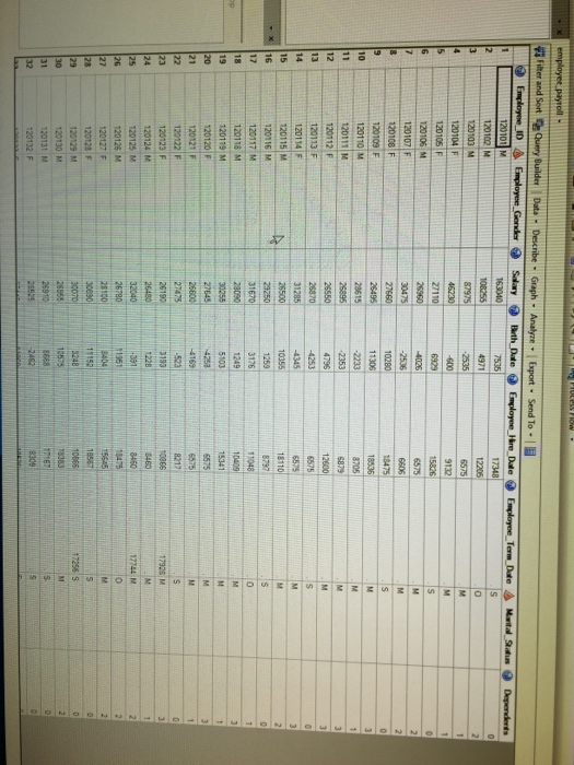 a report that includes each employee's age at time of employment. a.