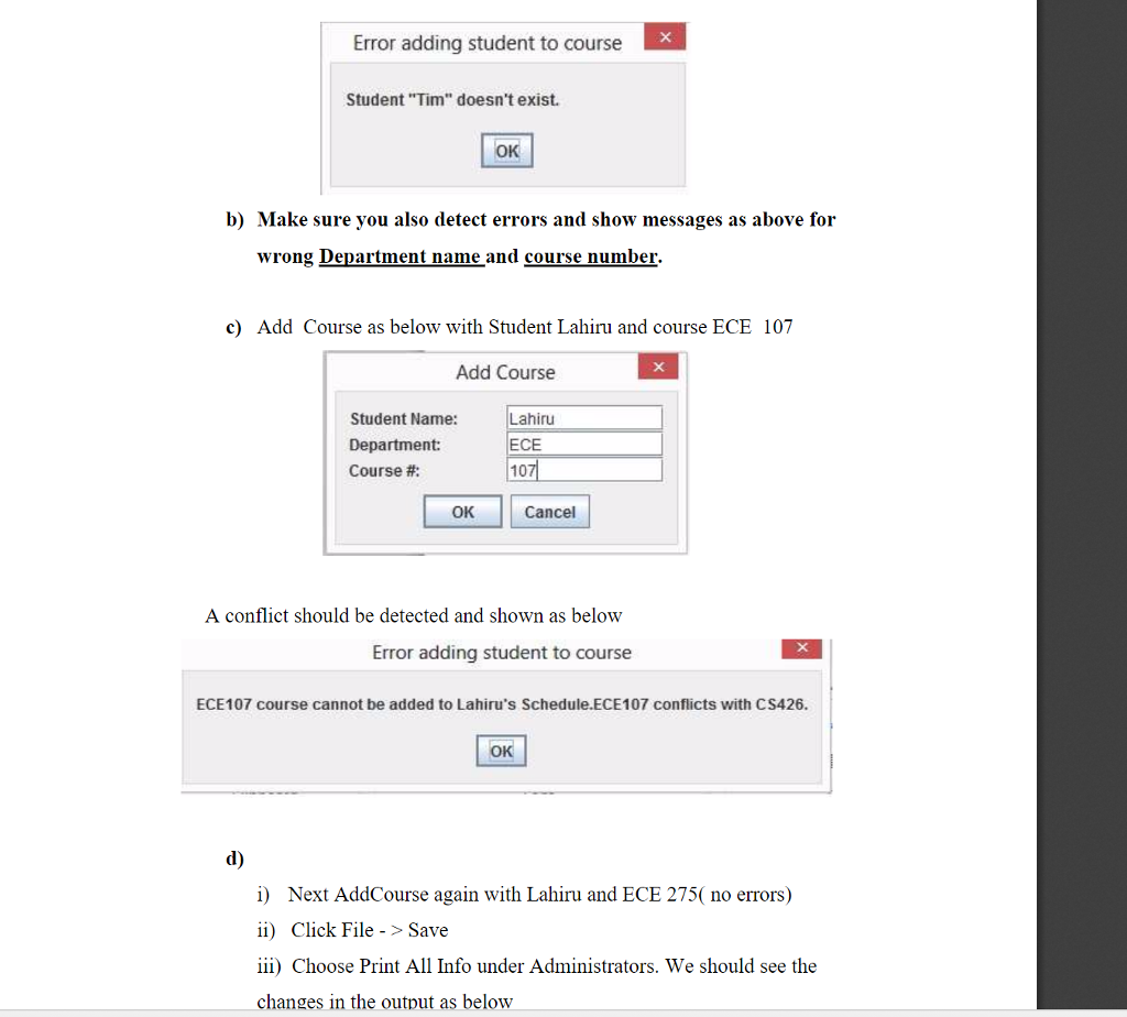Student Menu 1) AddCourse a) Choose Add Course under Student tab, and