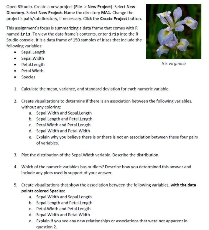 Answer question 4 and 5 please Open RStudio. Create a new project