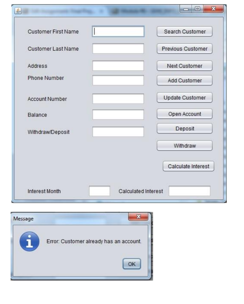 The application has to be a GUI (Graphical User Interface) application. Develop