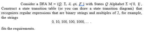  Consider a DFA M = (Q, E, o, go, F) with