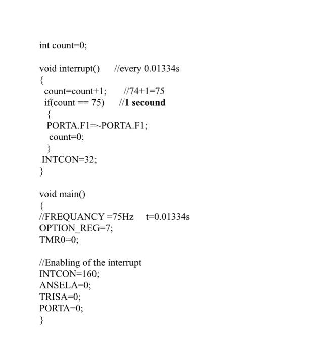  can you make this code flowchart please int count=0; void interrupt()