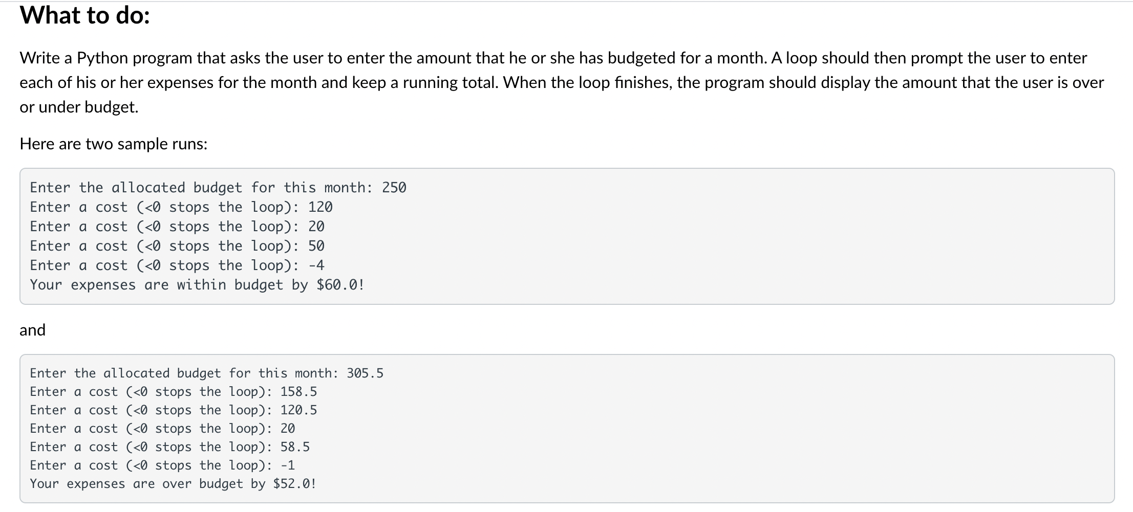 (PYTHON) What to do: Write a Python program that asks the user