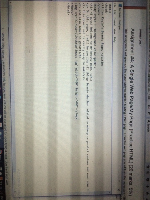 have to do for assignment and second image is what I have