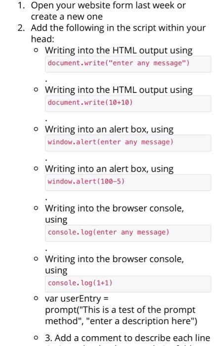  1. Open your website form last week or create a new