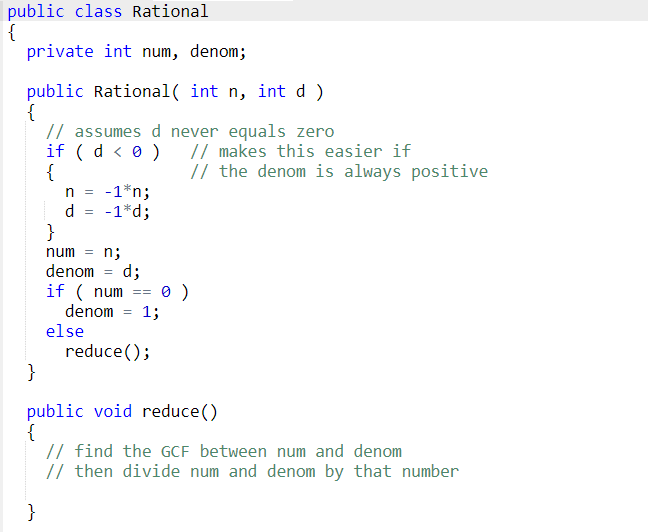 can be represented as a ratio of integers. The rational class lets