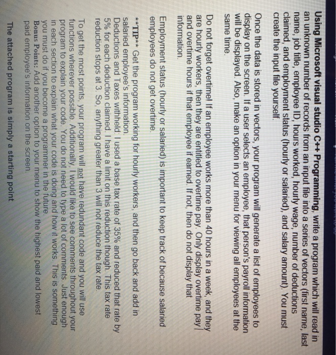  Using Microsoft visual studio C++ Programming, write a program which will