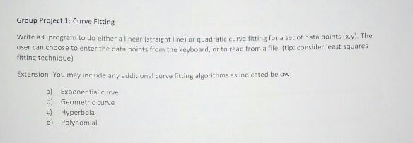  Write a C program to do either a linear (straight line)