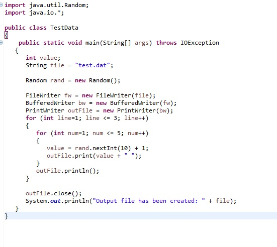 Below is 2 java code. The first code is the text file