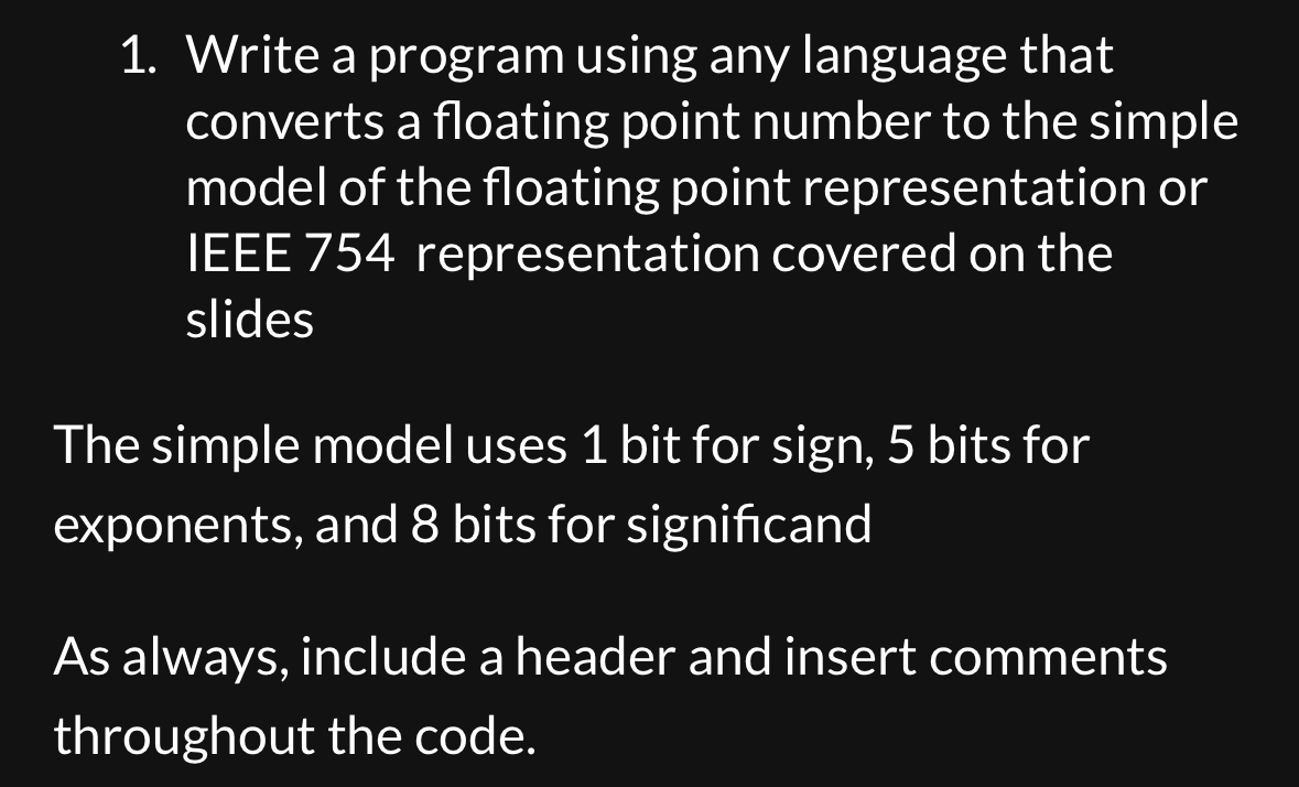  Write a program using PYTHON that converts a floating point number