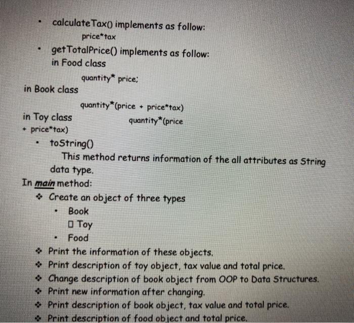 Goods, each of which has the following attributes: a description a price