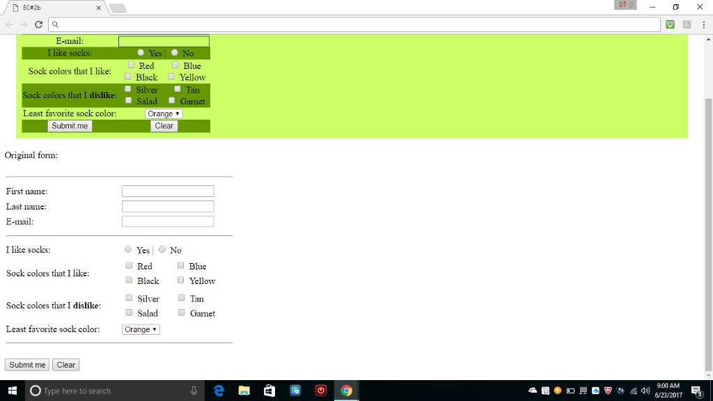 to use internal or external stylesheet for just to get more practice