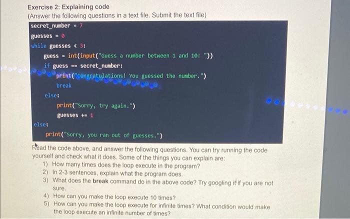 Exercise 1: Printing numbers using a while loop (Note: Create a new