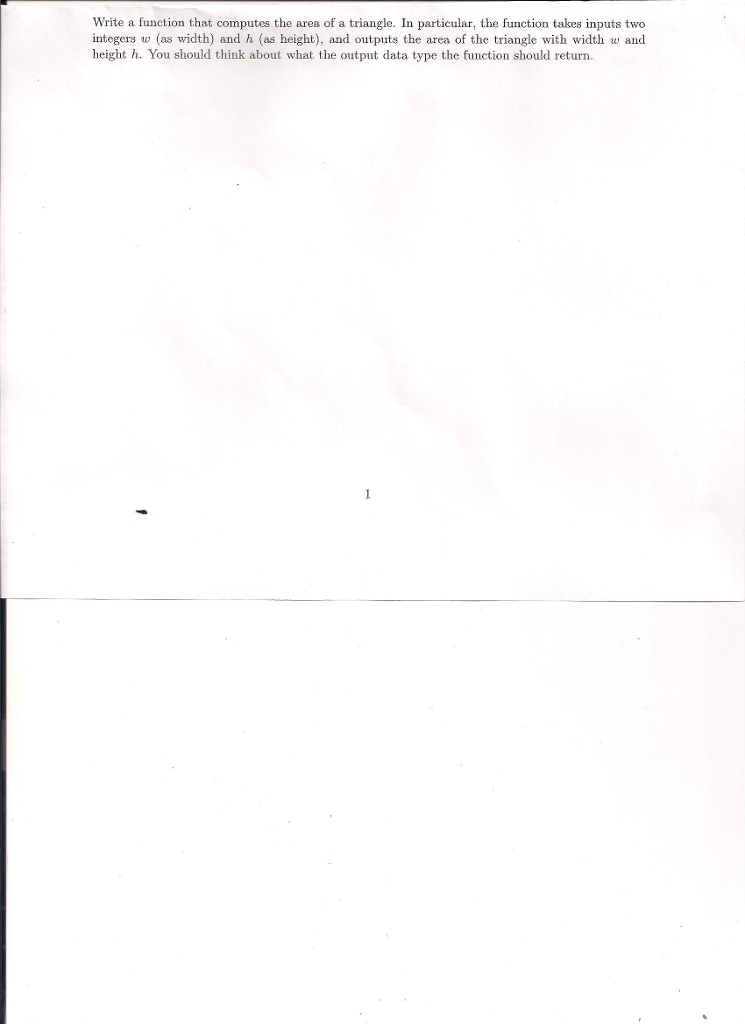 Write a function that computes the area of a triangle. In