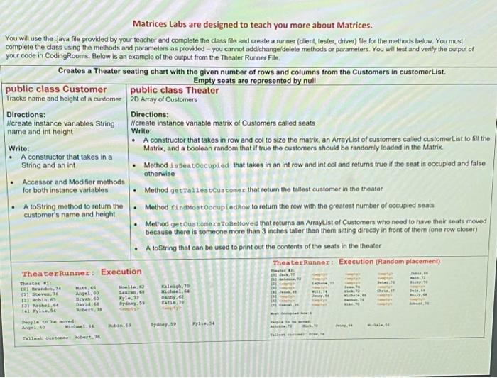  You will use the java file provided by your teacher and