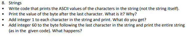  Write a code in C, the string is char AString[] =