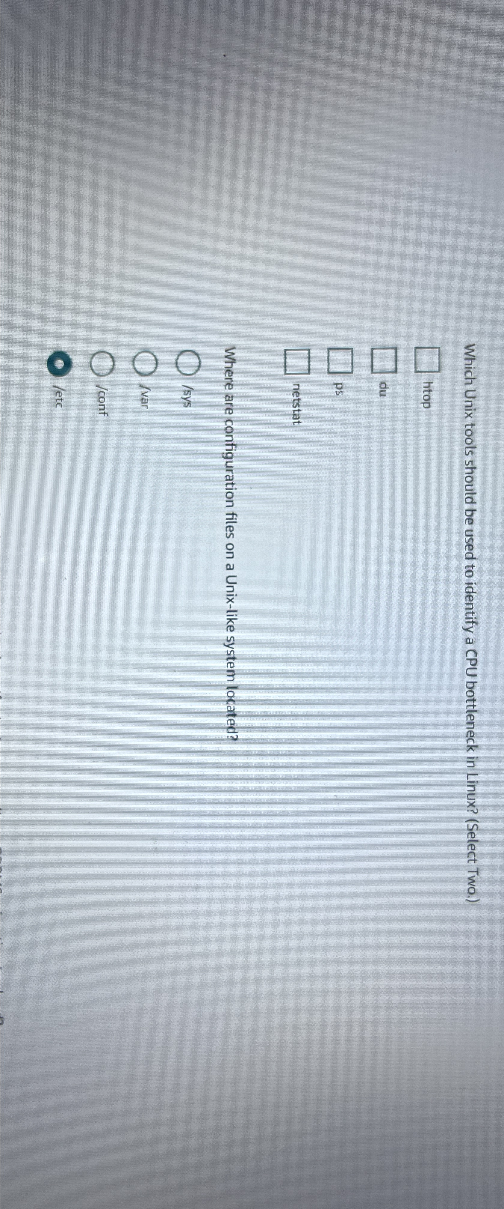  Which Unix tools should be used to identify a CPU bottleneck