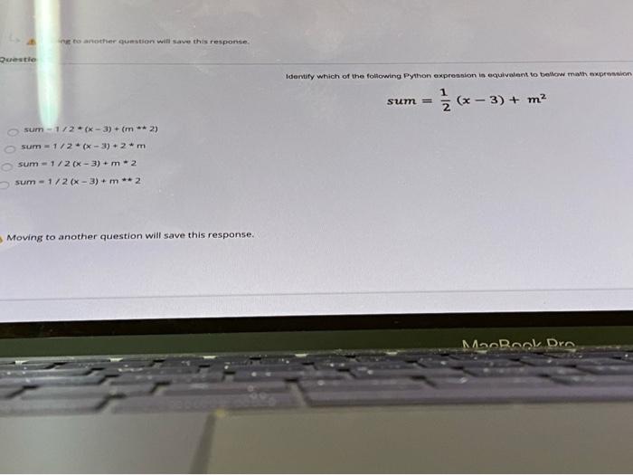  to another question will save this response Questi Identity which of