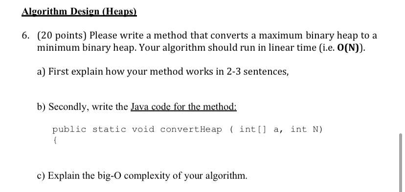 its a java algorithm question its urgent thank you can you describe