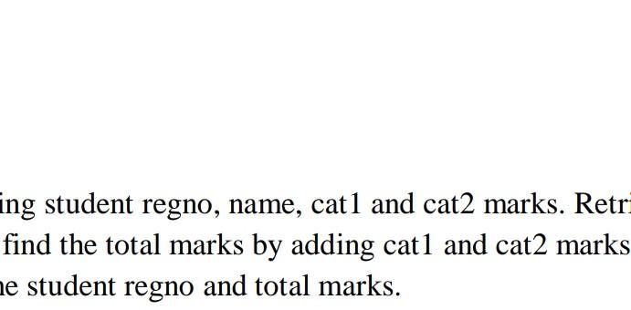 the file and find the total marks by adding cat1 file and