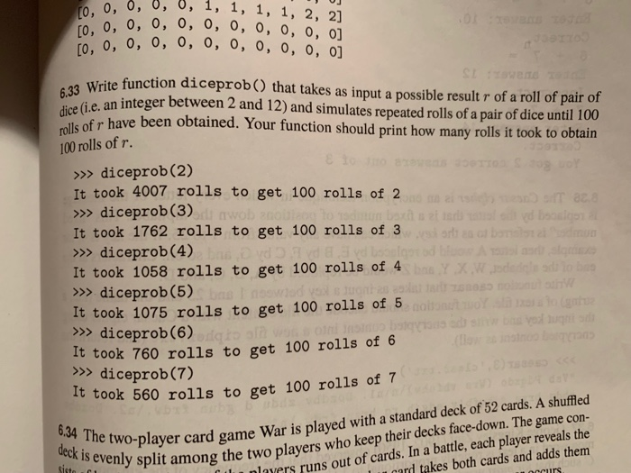 Answer question 6.33 Python 3.0 Look at the picture attached to see