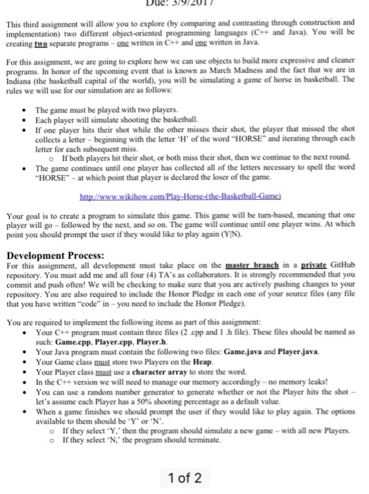  This third assignment will allow you to explore (by comparing and