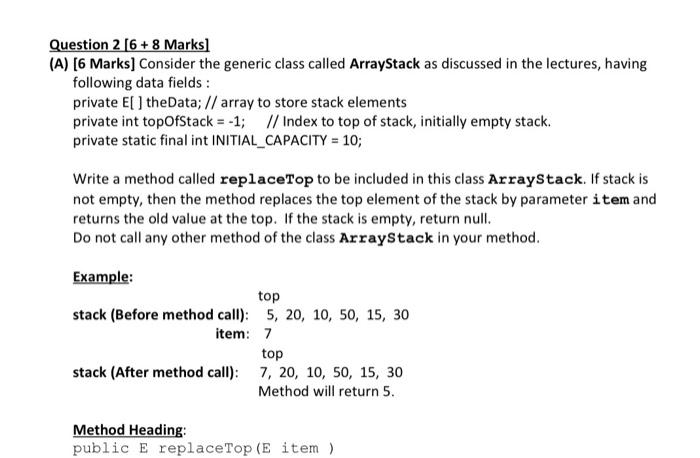  Question 2 [6 + 8 Marks] (A) [6 Marks] Consider the
