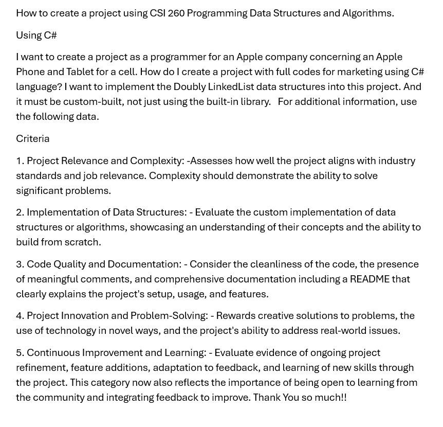  How to create a project using CSI 260 Programming Data Structures