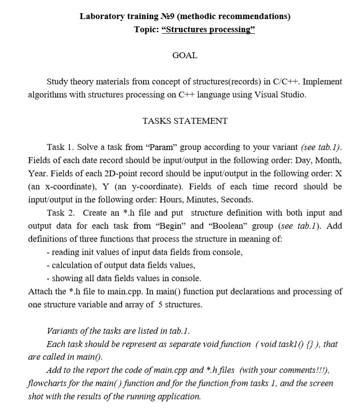 kindly follow the task statement for lab 9 and please help me