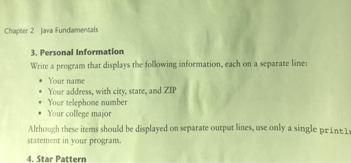  Java (jgrasp) Chapter 2 Java Fundamentals 3. Personal Information roramhat diplays
