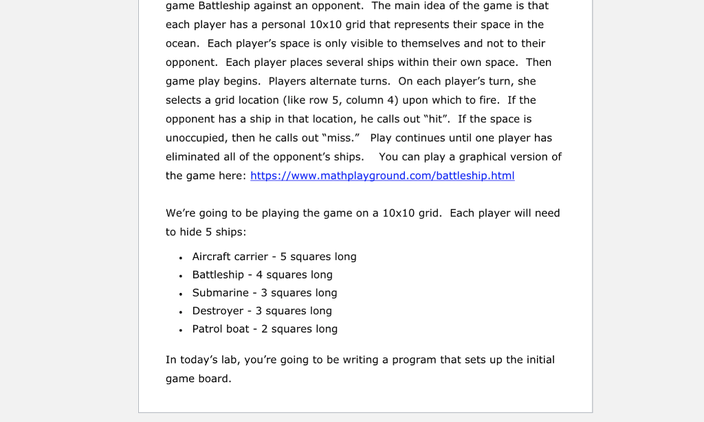  code for this program please, i don't understand it game Battleship