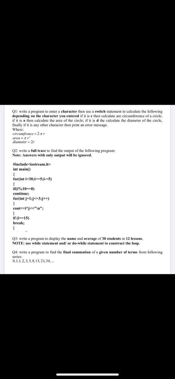 I need the solution quickly..please In 10 minutes QI: write a program