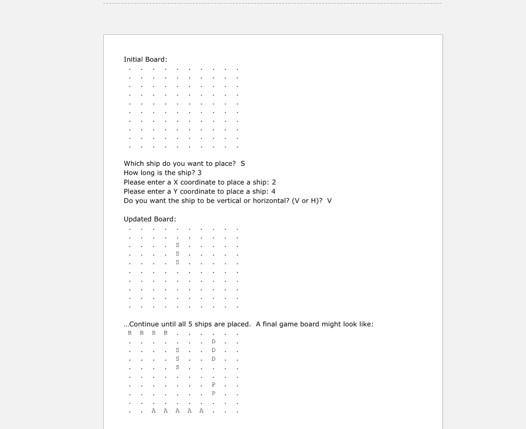 player has a personal 10x10 grid that represents their space in the
