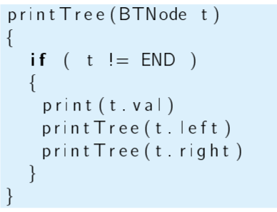 The following is the pseudocode for a recursive algorithm to print the