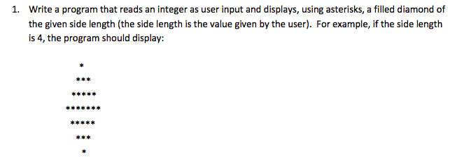 Java 1. Write a program that reads an integer as user input