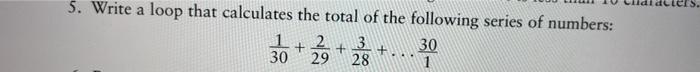 of the following series of numbers: 2 3 30 30 29 28