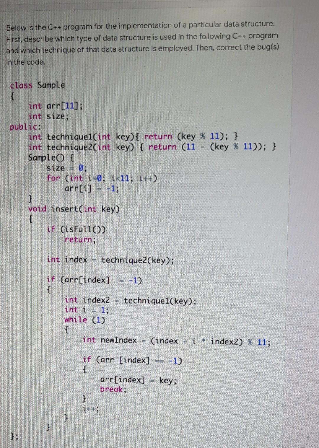  Below is the C++ program for the implementation of a particular