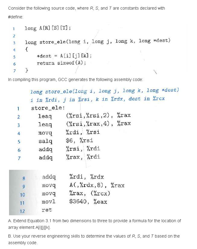 Consider the following source code, where R, S, and T are