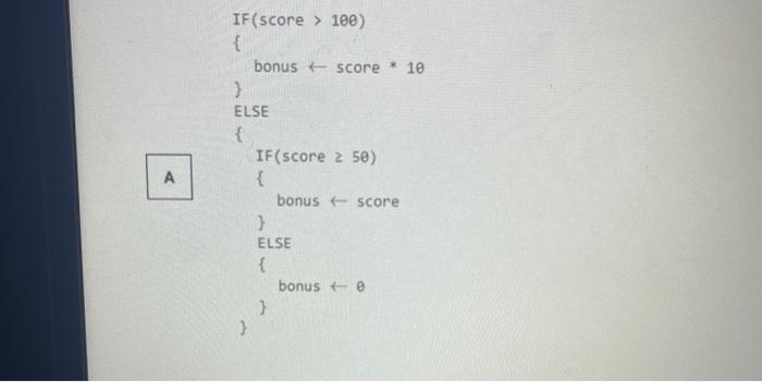 a value based on the value of the integer variable score. If