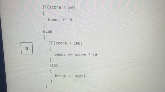 is assigned the value of score If score is less than 50,