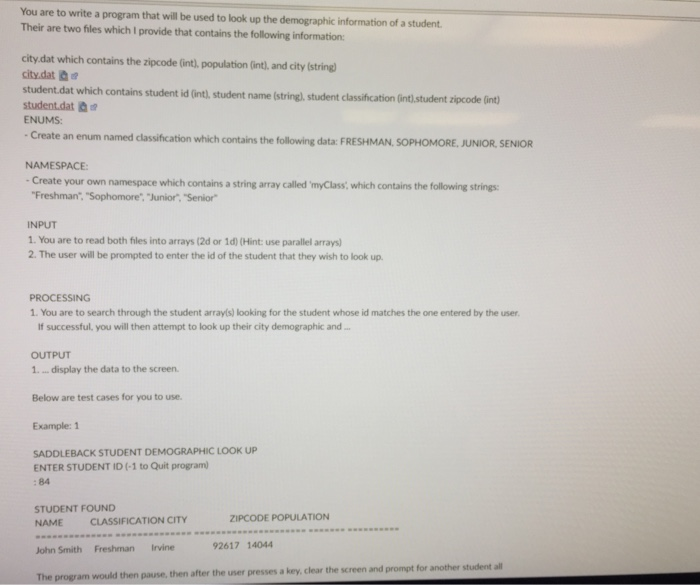 IN C++ You are to write a program that will be used