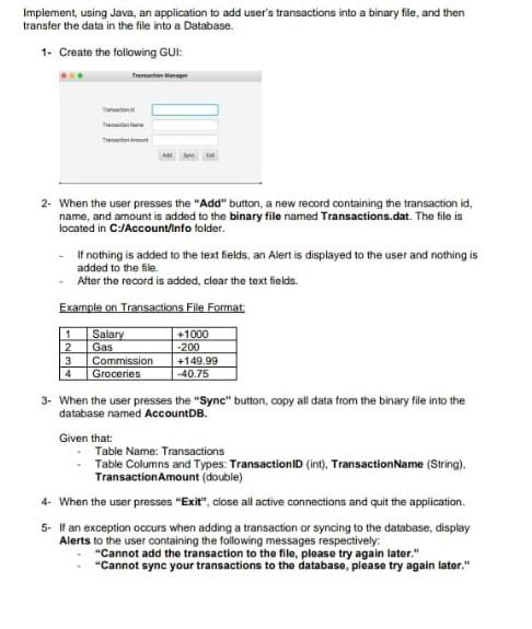 Kindly i need to create this app using Java. it is one