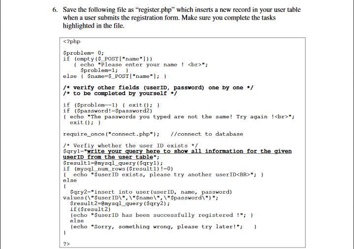 the highlighted areas in the pictures. Assignment 9 Mini Project with PHP