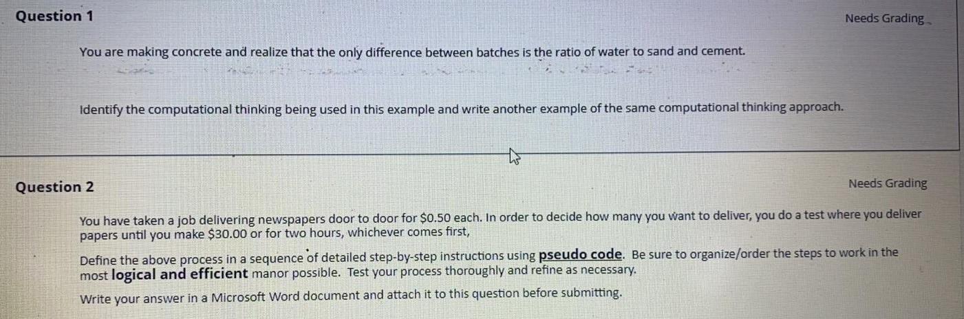  2nd question needs to prepare a pseudocode one question needs to